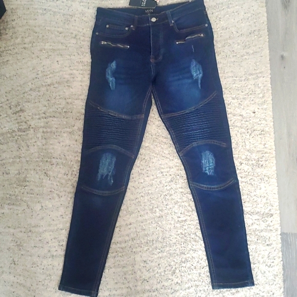 Men skinny ripped jean new never worn size 32  inseam 29inches - Picture 1 of 11